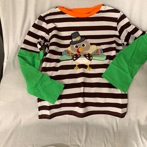 Mixed Print Pilgrim Turkey Top.  Pair with Romper for a Cutie Duo.